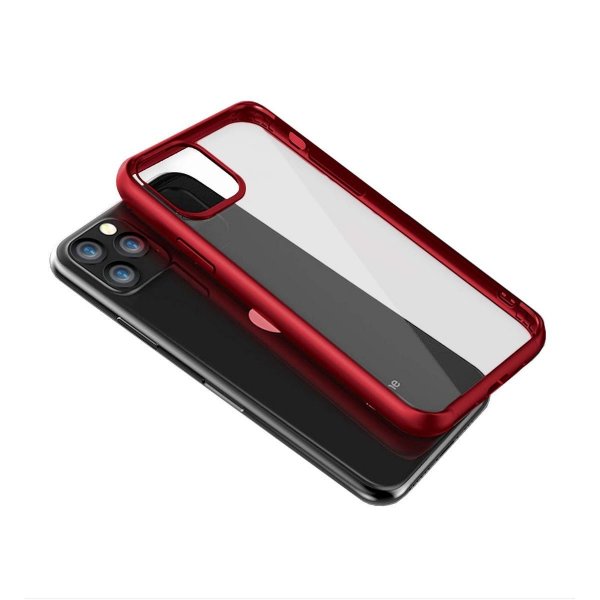 iPhone 11 Pro Max Kuori Iskunkestävä TPU Punainen Läpinäkyvä