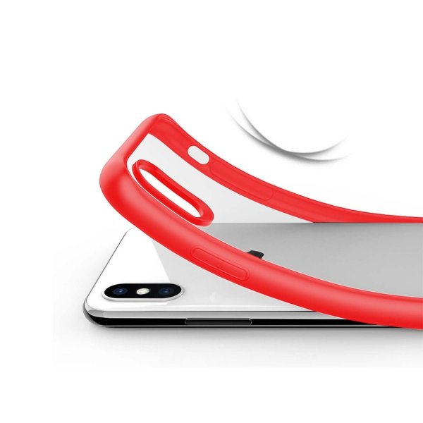 iPhone Xs Max Kuori Läpinäkyvä Punainen