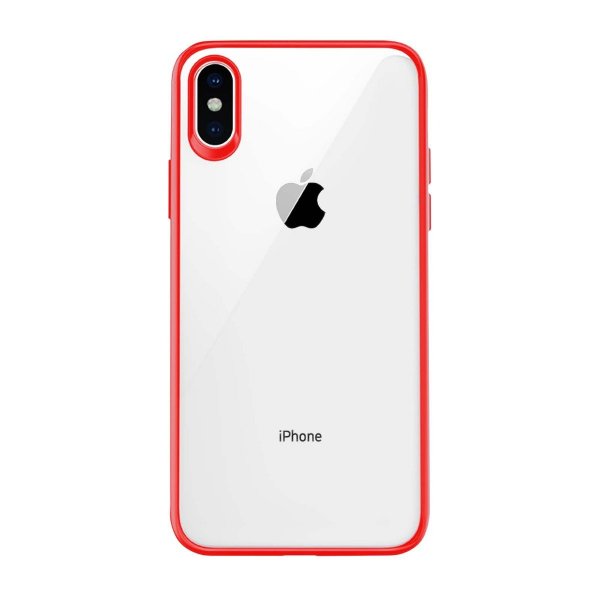 iPhone Xs Max Kuori Läpinäkyvä Punainen