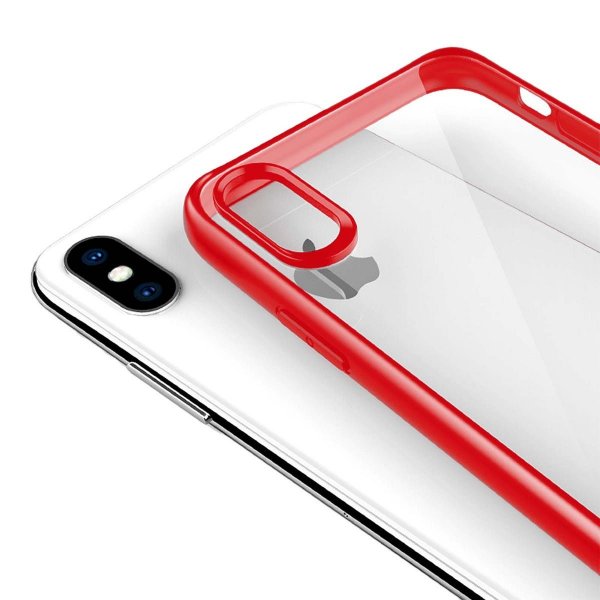 iPhone Xs Max Kuori Läpinäkyvä Punainen