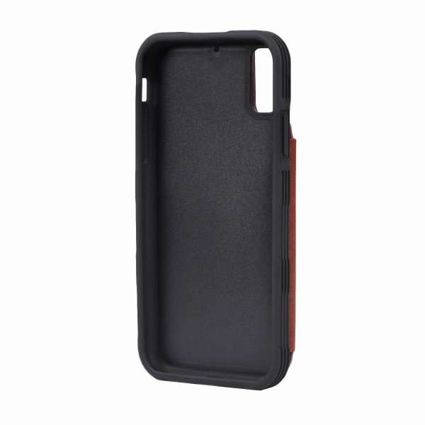 iPhone Xs Max Kuori Korttipaikalla Iskunkestävä Ruskea