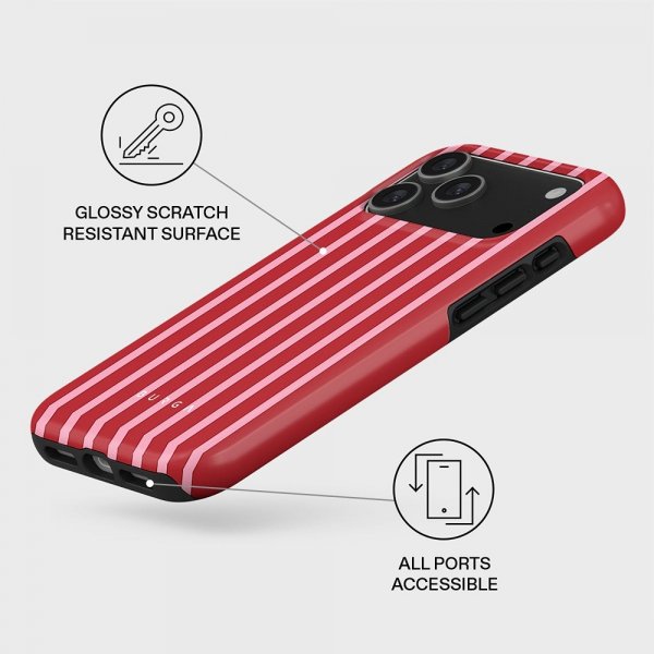 Burga iPhone 17 Pro -suojakuori Tough MagSafe Strawberry Jam