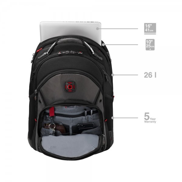 Wenger Synergy 16" kannettavan tietokoneen reppu, harmaa/musta