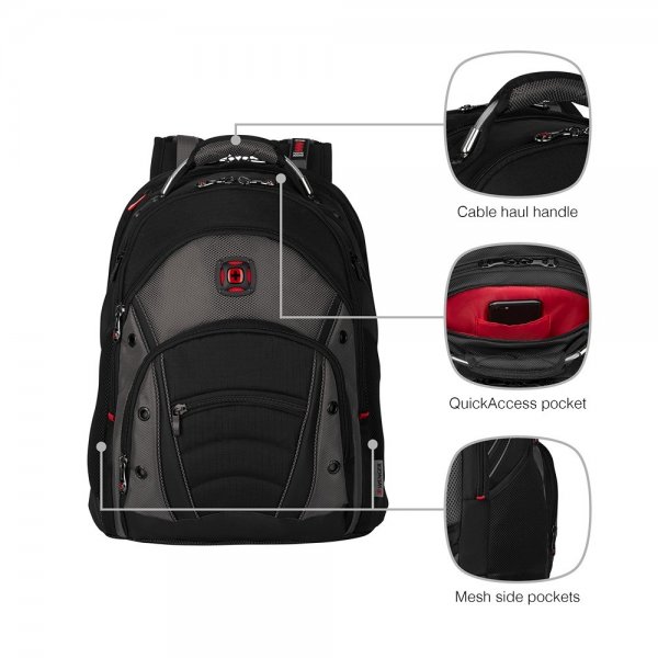 Wenger Synergy 16" kannettavan tietokoneen reppu, harmaa/musta