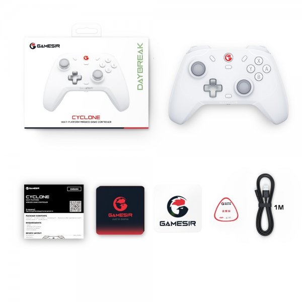 GameSir T4 Cyclone langaton peliohjain monialustainen, valkoinen