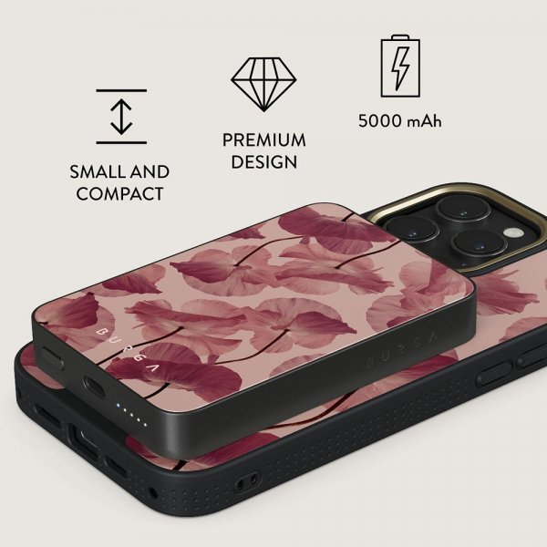 Burga Powerbank MagSafe 5000 mAh Tender Kiss Metallinharmaa