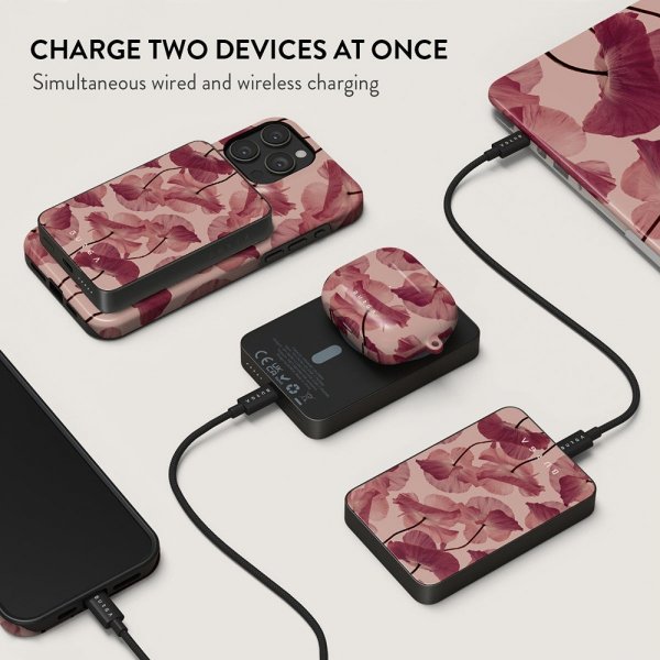 Burga Powerbank MagSafe 5000 mAh Tender Kiss Metallinharmaa