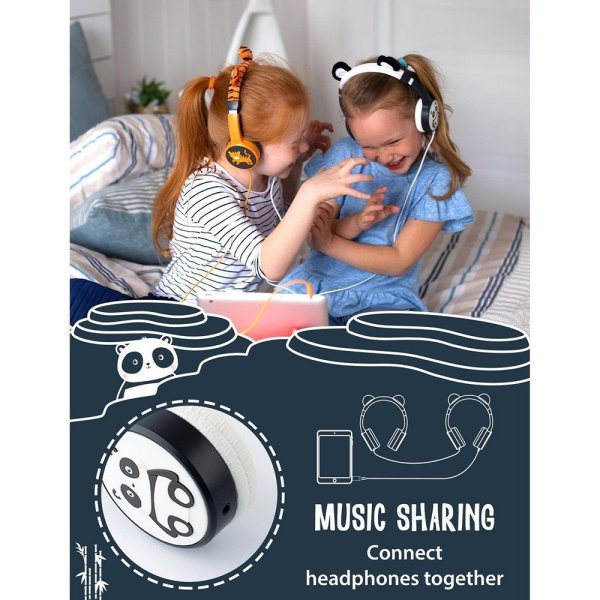 Planet Buddies Langalliset lasten kuulokkeet – Pippin the Panda Furry