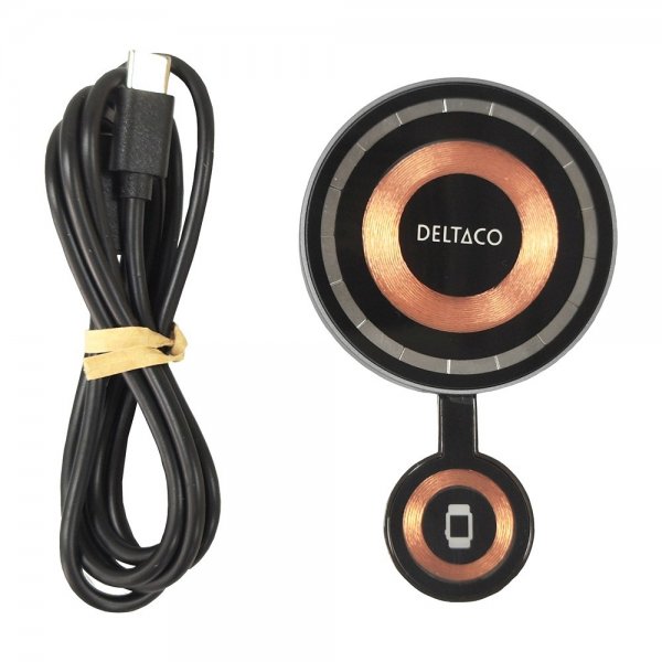 Deltaco Langaton laturi 2-in-1 Läpinäkyvä MagSafe