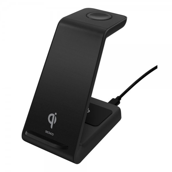 Deltaco langaton laturi 3-in-1 Wireless Charger, musta