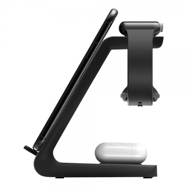 Deltaco langaton laturi 3-in-1 Wireless Charger, musta