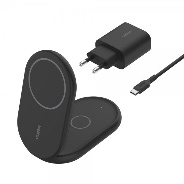 Belkin Langaton laturi BoostCharge 2-in-1 Taitettava MagSafe Qi2 15W Musta
