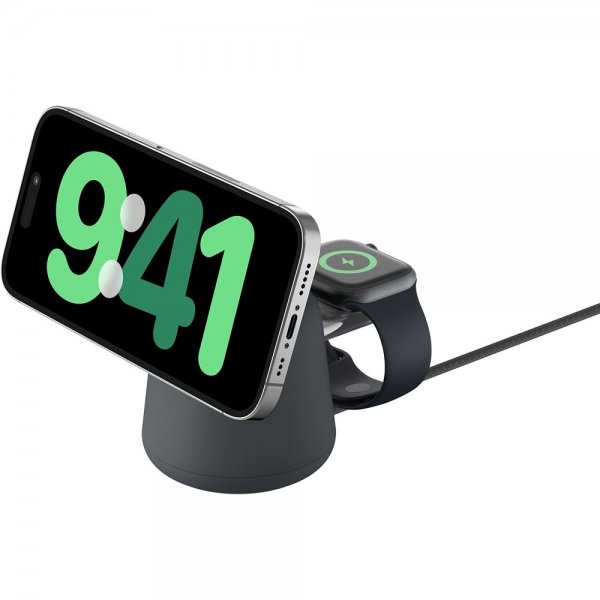 Belkin langaton laturi BoostCharge Pro 2-in-1 MagSafe 15W Charcoal