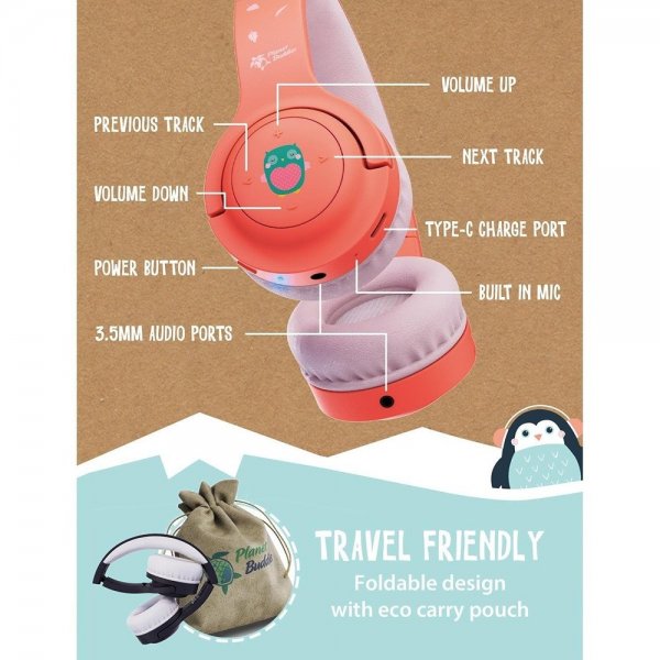 Planet Buddies langattomat kuulokkeet lapsille, Pepper the Penguin