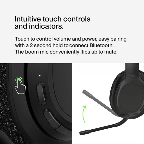 Belkin Langattomat SoundForm Adapt Over-Ear-kuulokkeet, musta