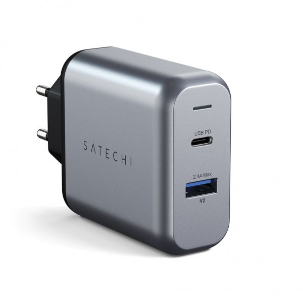 Satechi 30W seinälaturi, jossa USB-C- ja USB-A-liitännät