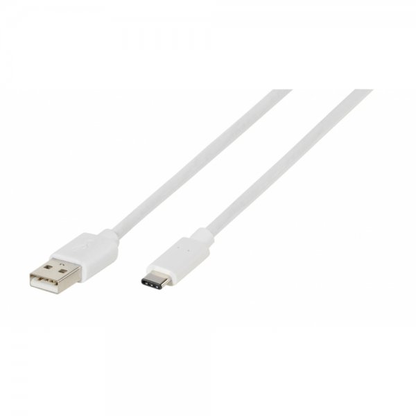 Vivanco Type C–USB 2.0 -kaapeli 0,5 metriä, valkoinen