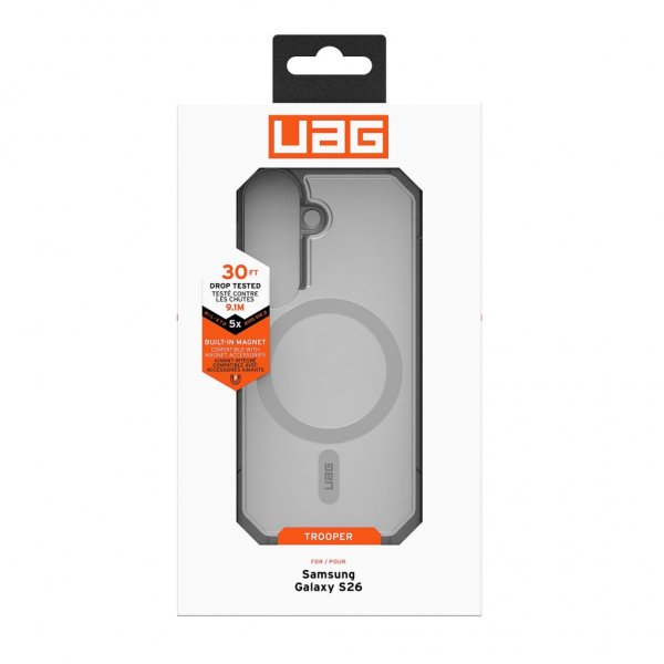 Urban Armor Gear (UAG) Samsung Galaxy S26 -suojakuori Trooper MagSafe Clear/Ash