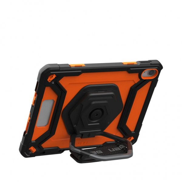 Urban Armor Gear (UAG) iPad 10.9 (10. sukupolvi)/iPad 11 (A16) Plasma Kickstand & Handstrap -suojakotelo, oranssi-musta