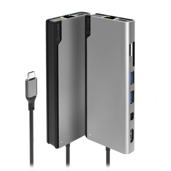 ALOGIC Ultra USB-C Dock PLUS - HDMI. MDP. USB. Ethernet. muistikortinlukija ja 100W PD Space Grey