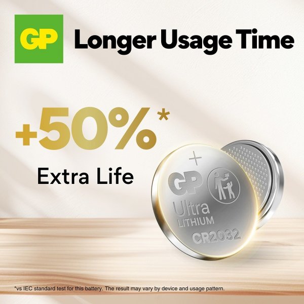 GP Ultra Lithium Nappiparisto CR2032 4 kpl:n pakkaus