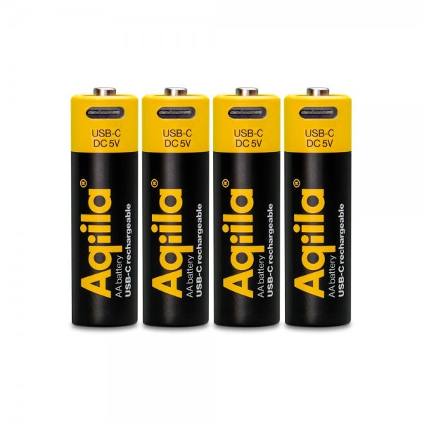 Aqiila Ladattava AA-paristo USB-C 4 kpl:n pakkaus