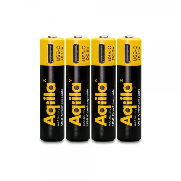 Aqiila Ladattava AAA-akku USB-C 4 kpl