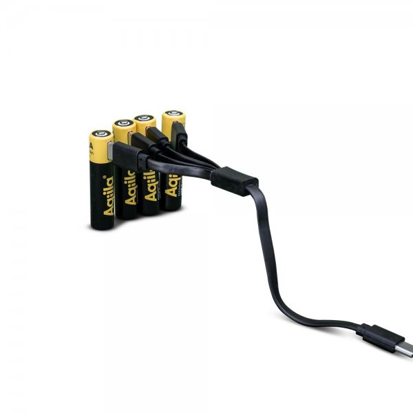 Aqiila Ladattava AAA-akku USB-C 4 kpl