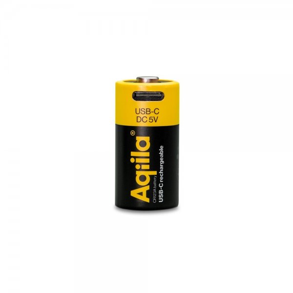 Aqiila Ladattava CR123A-akku USB-C 2 kpl