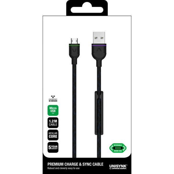 Unisynk USB-A–Micro-USB-kaapeli 1,2 m