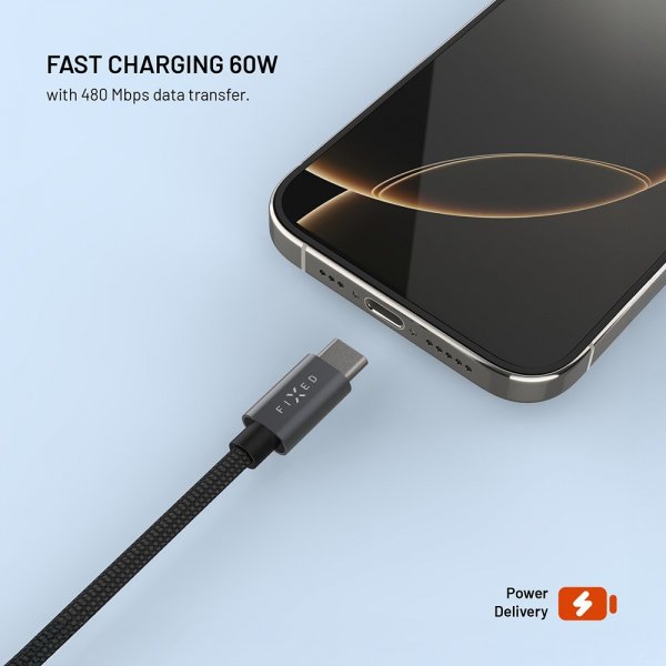 Kiinteä USB-C-kaapeli älykellon latauksella 1,5 m musta