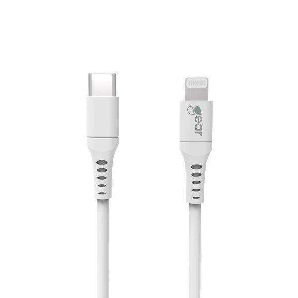 Gear USB-C–Lightning-kaapeli 2 metriä, valkoinen