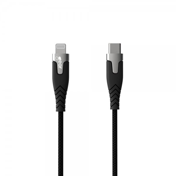 Gear USB-C–Lightning-kaapeli Kevlar 1,5 metriä, musta