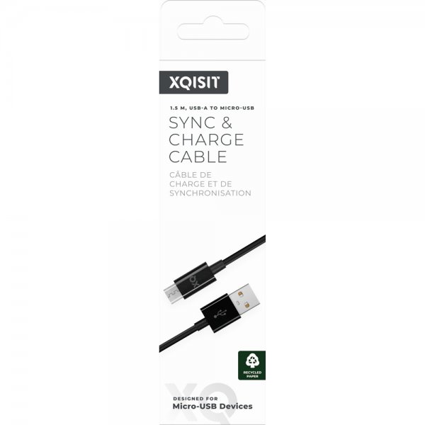 Xqisit USB-Micro-USB-kaapeli 1,5 m musta