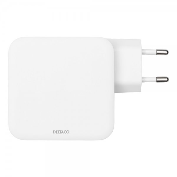 Deltaco Seinälaturi 2xUSB-C PD GaN 100W