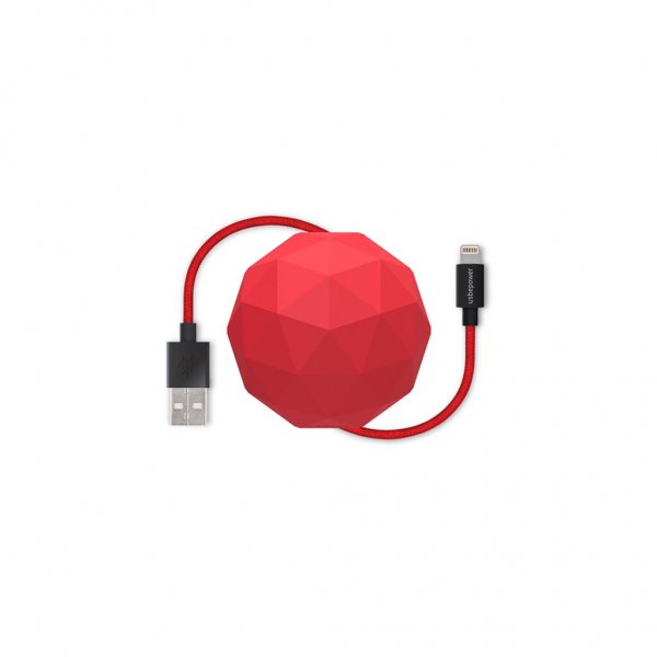 Usbepower COSMO Lightning-kaapeli säilytyskotelolla 1,2 metriä, punainen