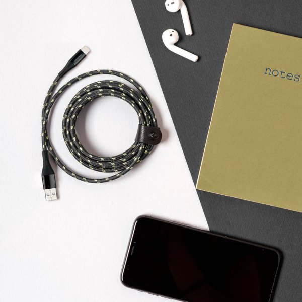 Usbepower USB–Lightning-kaapeli Kevlar 1,2 m musta kulta