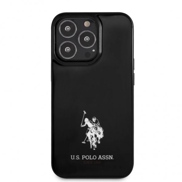 U.S. Polo iPhone 13 Pro -suojakuori logolla, musta