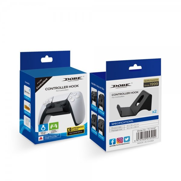 Dobe Seinäkiinnike PlayStation/Xbox/Nintendo-peliohjaimille, 2 kpl