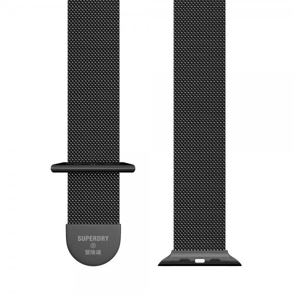 Superdry Watch 38/40mm ranneke, Chainmail, musta