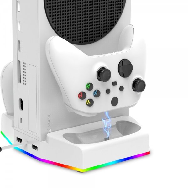 Ipega Xbox Series S -telakointiasema tuulettimella ja kuulokepidikkeellä