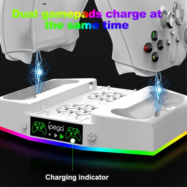 Ipega Xbox Series S -telakointiasema tuulettimella ja kuulokepidikkeellä