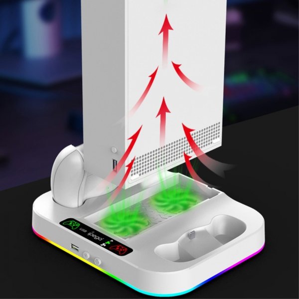 Ipega Xbox Series S telakointiasema tuulettimella ja RGB-valaistuksella