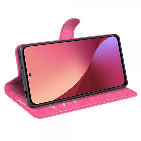 Xiaomi 12/12X Kotelo Litsi Magenta