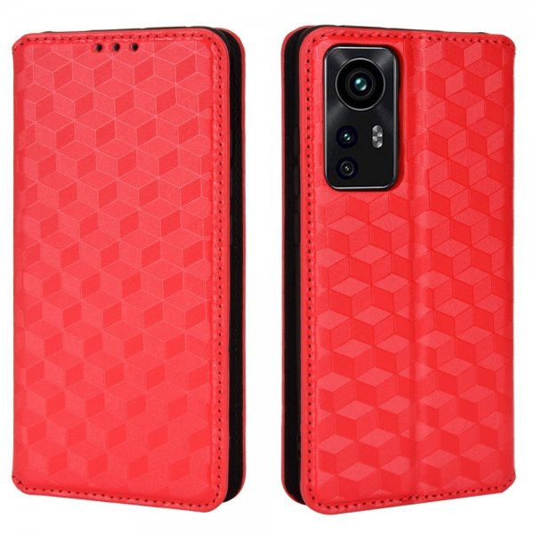Xiaomi 12/12X Kotelo Ruutukuvio Punainen