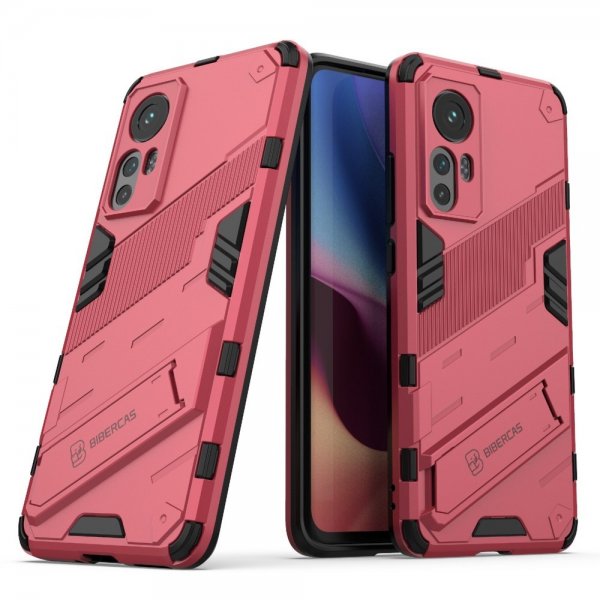 Xiaomi 12/12X Suojakuori jalustalla Magenta