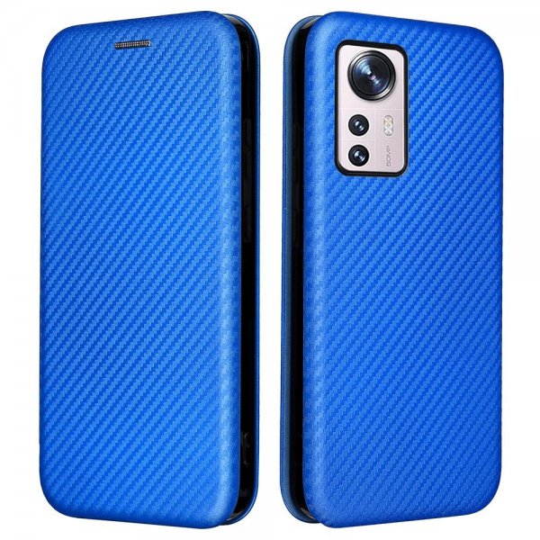 Xiaomi 12 Pro Kotelo Hiilikuitutekstuuri Sininen