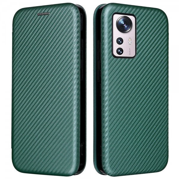Xiaomi 12 Pro Kotelo Hiilikuitutekstuuri Vihreä