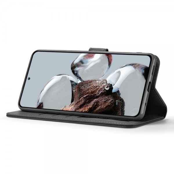 Lc.Imeeke Xiaomi 12T/12T Pro Kotelo korttipaikalla, jalustatoiminnolla, musta