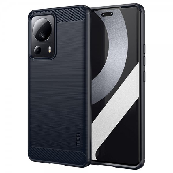 Mofi Xiaomi 13 Lite Kuori Harjattu hiilikuitukuvio Sininen